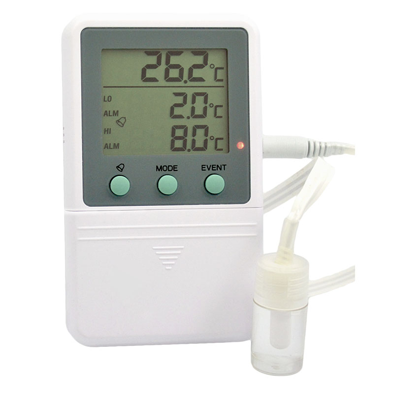 TIME DATE Stamp Single Probe Alarm Thermometer