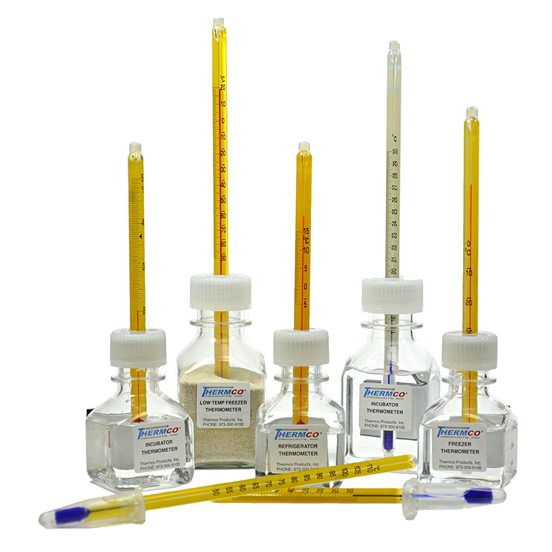 Glass Thermometers in bottles from Thermco Products